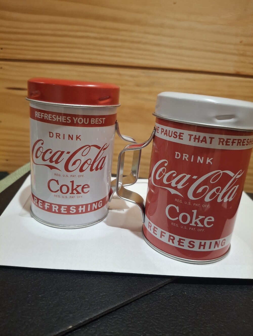 Coca Cola Salt & Pepper Shakers‎, Metal Tin, New